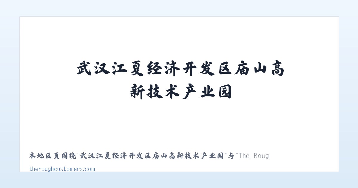 武汉江夏经济开发区庙山高新技术产业园 - The Rough Customers 主图